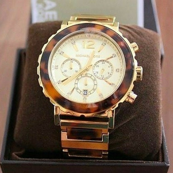 Michael Kors ladies Tortoise Chronograph watch main image 5